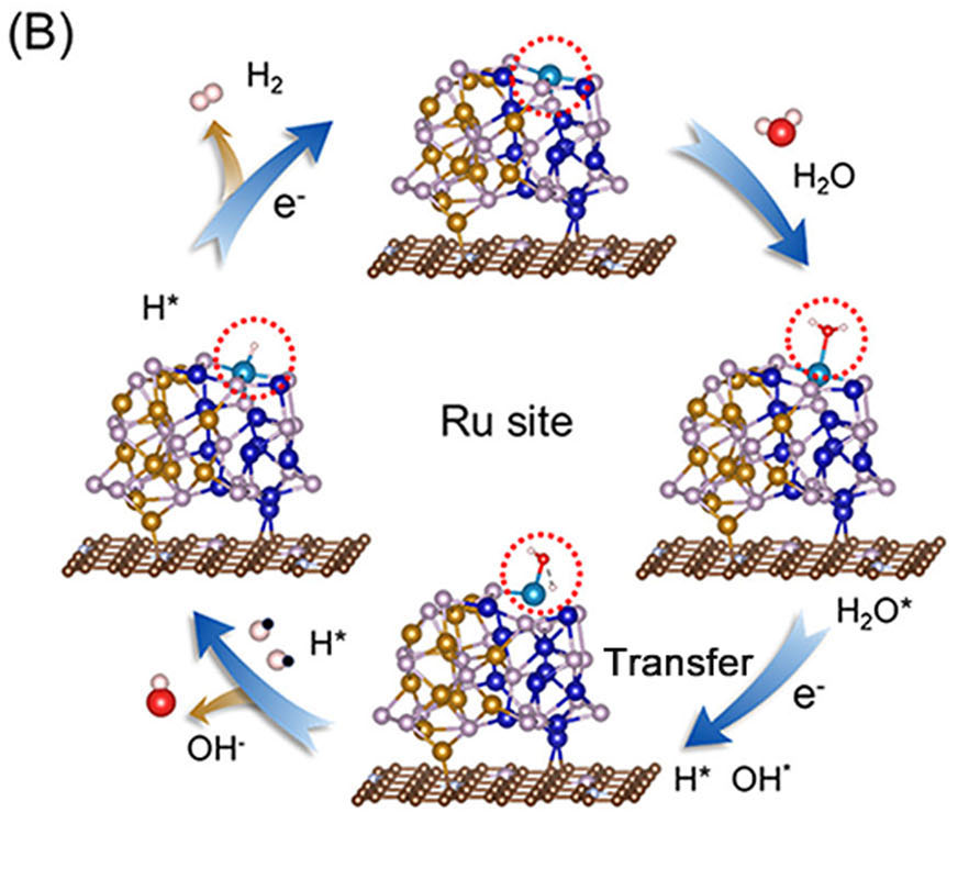 Original Figure 6B: hydrogen evolution mechanism at Ru single-atom sites